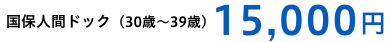 国保人間ドック 30歳～39歳,15,000円